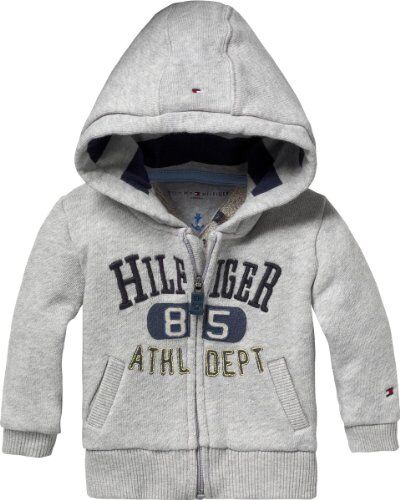 Tommy Hilfiger Aron Felpa con Cappuccio a Maniche Lunghe, 9-12 Mesi, Colore: Grigio Scuro