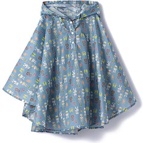 QIKADO Mantella Pioggia Bambino Bambina Pieghevole Poncho Impermeabile Mantellina Cartoon Coniglio Cane/M(100-130cm)