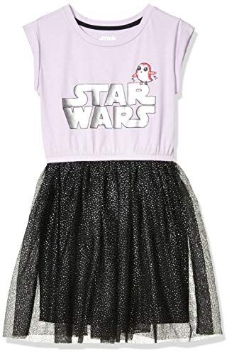 Amazon Essentials Disney   Marvel   Star Wars   Frozen   Princess Abiti tutù a Maniche Corte in Maglia (precedentemente Spotted Zebra) Bambine e Ragazze, Nero Porpora Logo Star Wars, 8 Anni