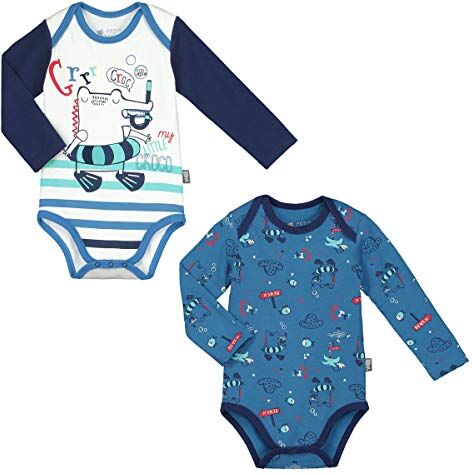 Petit Béguin Set di 2 body a maniche lunghe Bambino Ragazzo crocoboy – Taglia – 6 mesi (68 cm)