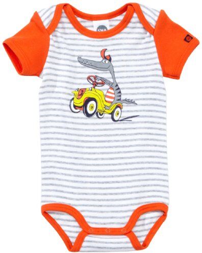 Sanetta Body a righe a maniche corte, bambino, Arancione (Orange (10)), 92