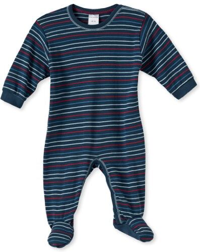 Schiesser Baby -803 Pigiama intero lungo, bambino, Blu (Blau (803-dunkelblau)), 56 (1 mese)