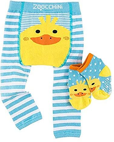 Zoocchini Set Leggings e Calzini Anti-scivolo bebè 6-12 mesi