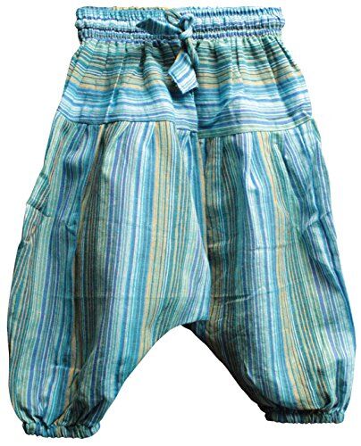 SHOPOHOLIC FASHION Pantaloni larghi alla turca per bambino, stile hippie-harem-boho, colorati e comodi Turquoise XX-Large