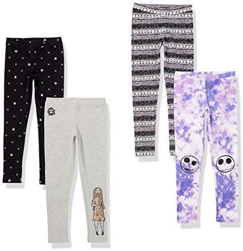 Amazon Essentials Disney   Marvel   Star Wars   Frozen   Princess Leggings Bambina, Pacco da 4, Nero/Grigio/Porpora, Disney/Stampa Mostro/Tie & Dye, 4 anni