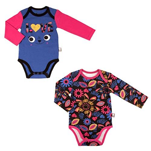 Petit Béguin Set di 2 body Bambino Ragazza Maniche Lunghe Chachacha – Taglia – 6 mesi (68 cm)