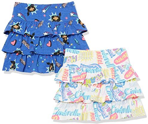 Amazon Essentials Disney   Marvel   Star Wars   Frozen   Princess Gonne Pantalone in Maglia con Volant (precedentemente Spotted Zebra) Bambine e Ragazze, Pacco da 2, Princess Jasmine, 8 Anni