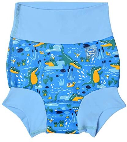 Splash About Happy Nappy Pannolino da Nuoto Riutilizzabile, Crocodile Swamp, 3-6 Mesi