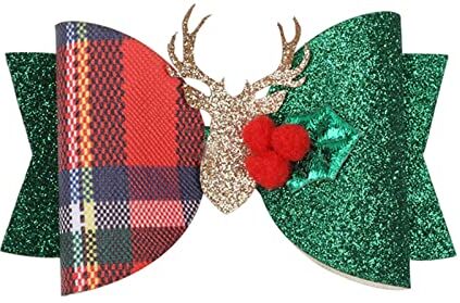 AUSUB Fiocchi di Natale, Bambino HairGrips Headwear 3 "Glitter Capelli clip Capelli natalizi Capelli Accessori Perni for neonate Cartoon DuckBill Clips,Ornamenti Della Corona (Colore : 13)