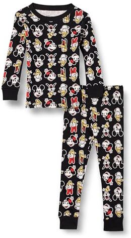 Amazon Essentials Disney   Marvel   Star Wars Pigiami in Cotone Aderenti Bambini e Ragazzi, Mickey And Friends, 6-7 Anni