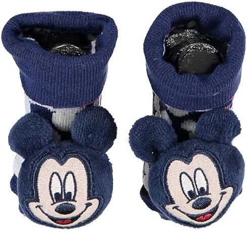 Ellepi Calzini Neonato Disney Topolino Minnie Regalo Mesi Calze Nascita Bambino Regali Bambina Maschio neonata Neonati Bimbo Bambini Baby Shower Cotone Accessori Idee Bimba Scarpette Scarpine (Topolino Blu)