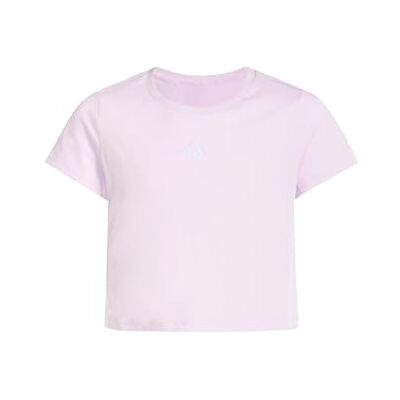 Adidas Fille Essentials Logo T-Shirt, Ice Lavender/White, 5-6 Years Adidas Fille Essentials Logo T-Shirt, Ice Lavender/White, 5-6 Years