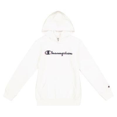 Champion Legacy Boy Big Logo Hoodie, Felpa con Cappuccio Bambino, White (WW001), Champion Legacy Boy Big Logo Hoodie, Felpa con Cappuccio Bambino, White (WW001),
