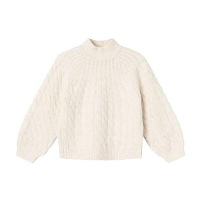 NAME IT NKFNADALIE LS Knit, Maglione Lavorato a Maglia Bambina, Jet Stream, NAME IT NKFNADALIE LS Knit, Maglione Lavorato a Maglia Bambina, Jet Stream,