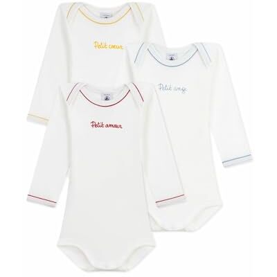 Petit Bateau Set di biancheria intima a maniche lunghe in cotone, con messaggi, per neonati, 00, unisex, per bambini, confezione da 3, Multicolore, 6 mesi Petit Bateau Set di biancheria intima a maniche lunghe in cotone, con messaggi, per neonati, 00, unisex, per bambini, confezione da 3, Multicolore, 6 mesi