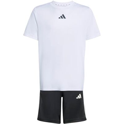 Adidas Unisex Bambini e ragazzi Train Essentials 3-Stripes Set Track Suit, white/black, 13-14 Years Adidas Unisex Bambini e ragazzi Train Essentials 3-Stripes Set Track Suit, white/black, 13-14 Years