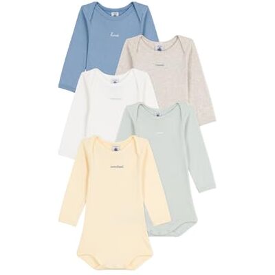 Petit Bateau Set di body da donna, a maniche lunghe, in cotone, per bambini, 00, Multicolore, 3 mesi Petit Bateau Set di body da donna, a maniche lunghe, in cotone, per bambini, 00, Multicolore, 3 mesi