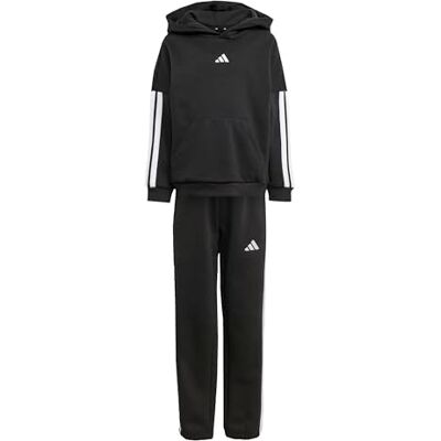 Adidas Bambini e ragazzi Little Kids 3 Stripes Essentials Fleece Track_Suit, black, 3-4 Years Adidas Bambini e ragazzi Little Kids 3 Stripes Essentials Fleece Track_Suit, black, 3-4 Years