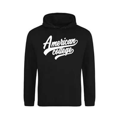 AMERICAN COLLEGE USA Maglione con Cappuccio per Bambini Ragazza Sweatshirt, Nero, 16 Anni Unisex Kids AMERICAN COLLEGE USA Maglione con Cappuccio per Bambini Ragazza Sweatshirt, Nero, 16 Anni Unisex Kids