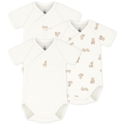 Petit Bateau Set di body incrociati a maniche corte in cotone stampato bambino Petit Bateau Set di body incrociati a maniche corte in cotone stampato bambino