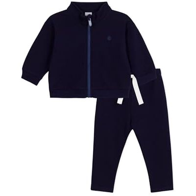 Petit Bateau 03 Set di 1 felpa e pantaloni per neonati, in cotone, tinta unita, per bambini, confezione da 1, Blu marino, 12 mesi Petit Bateau 03 Set di 1 felpa e pantaloni per neonati, in cotone, tinta unita, per bambini, confezione da 1, Blu marino, 12 mesi