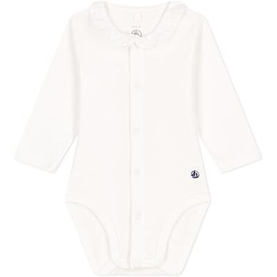 Petit Bateau , Body manica lunga con colletto Bimba 0-24, Bianco Marshmallow, 18 mesi Petit Bateau , Body manica lunga con colletto Bimba 0-24, Bianco Marshmallow, 18 mesi