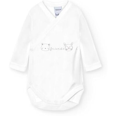 BABIDU Body incrociato a maniche lunghe 100% cotone con stampa degli amici, body per neonati e prematuri, tessuto ipoallergenico morbido e traspirante per pelli sensibili, abbigliamento unisex BABIDU Body incrociato a maniche lunghe 100% cotone con stampa degli amici, body per neonati e prematuri, tessuto ipoallergenico morbido e traspirante per pelli sensibili, abbigliamento unisex