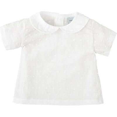 BABIDU Camicia Bambina Cotone Plumetti Bianco, Girocollo Unisex Bambino, Bianco, 18 Months BABIDU Camicia Bambina Cotone Plumetti Bianco, Girocollo Unisex Bambino, Bianco, 18 Months
