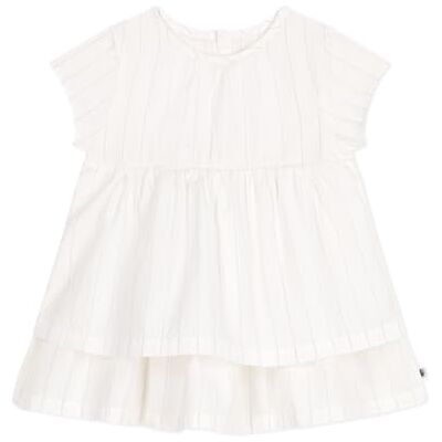 Petit Bateau A0cle, Abito A Maniche Corte Bimba 0-24, Schiuma/Argento, 24 Mesi Petit Bateau A0cle, Abito A Maniche Corte Bimba 0-24, Schiuma/Argento, 24 Mesi