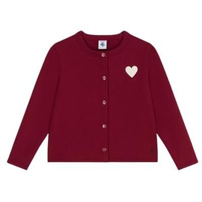 Petit Bateau Cardigan Bambino in Cotone Tinta Unita, Amaranto, 5 Anni Petit Bateau Cardigan Bambino in Cotone Tinta Unita, Amaranto, 5 Anni