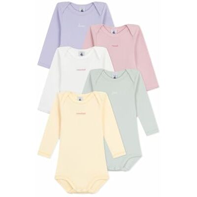 Petit Bateau Set di body da donna, a maniche lunghe, in cotone, per bambini, 00, Multicolore, 12 mesi Petit Bateau Set di body da donna, a maniche lunghe, in cotone, per bambini, 00, Multicolore, 12 mesi