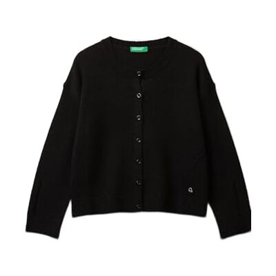 United Colors Of Benetton Maglia Coreana M/L Maglione Cardigan, Nero, 120 cm Bambina United Colors Of Benetton Maglia Coreana M/L Maglione Cardigan, Nero, 120 cm Bambina