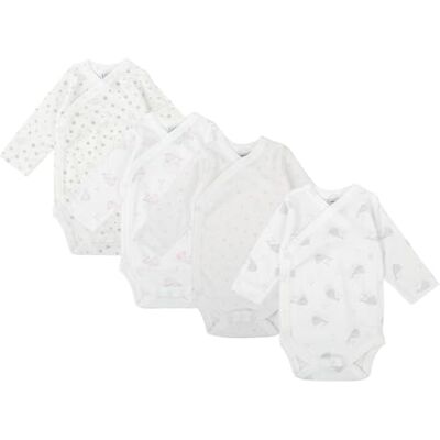BABIDU Set 4 Body Neonato Manica Lunga Apertura Spalla – 100% Cotone, Morbidi e Traspiranti – Unisex Bambino e Bambina, Facile da Indossare, Made in Europe BABIDU Set 4 Body Neonato Manica Lunga Apertura Spalla – 100% Cotone, Morbidi e Traspiranti – Unisex Bambino e Bambina, Facile da Indossare, Made in Europe