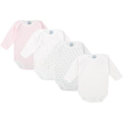 BABIDU Set 4 Body Neonato Manica Lunga – 100% Cotone, Morbidi e Traspiranti – Body Unisex Bambino e Bambina, Ideale per i Giorni Più Freschi, Made in Europe BABIDU Set 4 Body Neonato Manica Lunga – 100% Cotone, Morbidi e Traspiranti – Body Unisex Bambino e Bambina, Ideale per i Giorni Più Freschi, Made in Europe