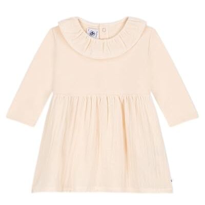 Petit Bateau , Abito a maniche lunghe Bimba 0-24, Bianco Avalanche, 3 anni Petit Bateau , Abito a maniche lunghe Bimba 0-24, Bianco Avalanche, 3 anni