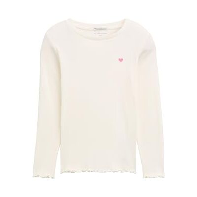 TOM TAILOR , T-Shirt a Maniche Lunghe per Bambini Bambina, 12906 Wool White, TOM TAILOR , T-Shirt a Maniche Lunghe per Bambini Bambina, 12906 Wool White,