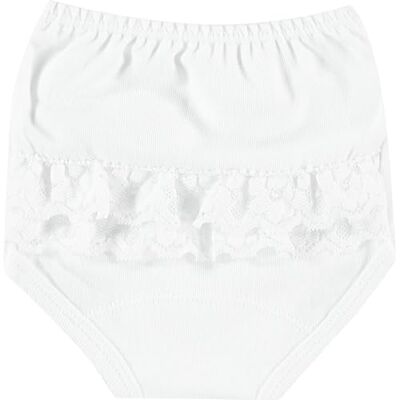 BABIDU 2103 Slip Bebe Volante in Pizzo Abbigliamento Battesimo, Bianco (Bianco 1), 98 (Dimensioni Produttore:36) per Neonati, Bianco (1), Taglia Unica BABIDU 2103 Slip Bebe Volante in Pizzo Abbigliamento Battesimo, Bianco (Bianco 1), 98 (Dimensioni Produttore:36) per Neonati, Bianco (1), Taglia Unica