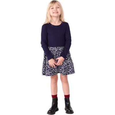 Petit Bateau Vestito da Bambino a Manica Lunga in Cotone, Sera/Multico, 4 Anni Petit Bateau Vestito da Bambino a Manica Lunga in Cotone, Sera/Multico, 4 Anni