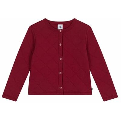 Petit Bateau Cardigan Bambino in Cotone Tinta Unita, Amaranto, 8 Anni Petit Bateau Cardigan Bambino in Cotone Tinta Unita, Amaranto, 8 Anni