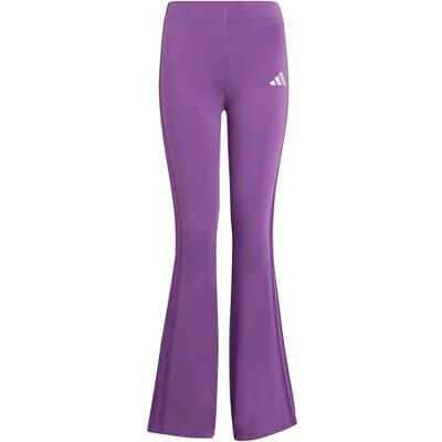 Adidas Fille Seasonals Glam Flared Leggings, active purple/silver met., 9-10 Years Adidas Fille Seasonals Glam Flared Leggings, active purple/silver met., 9-10 Years
