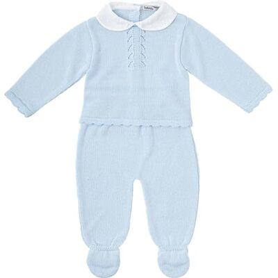 BABIDU Conjunto para bebé con Camiseta de Manga Larga Y Polaina A Juego Set Bambino, Azzurro, 3 Months Unisex-Bimbi BABIDU Conjunto para bebé con Camiseta de Manga Larga Y Polaina A Juego Set Bambino, Azzurro, 3 Months Unisex-Bimbi