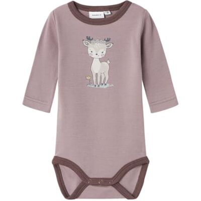 NAME IT NBFWILLIT Wool LS Body Maniche Lunghe, Lila, 6 Mesi neonata NAME IT NBFWILLIT Wool LS Body Maniche Lunghe, Lila, 6 Mesi neonata