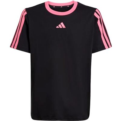 Adidas Bambine e Ragazze Essentials Shirt, Black/Pink Fusion, 9-10 Years Adidas Bambine e Ragazze Essentials Shirt, Black/Pink Fusion, 9-10 Years