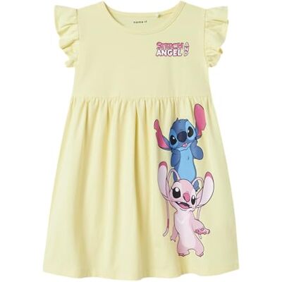 NAME IT Ragazza Nmfassa Stitch SS Dress Wdi, Lemon Meringue., 98 cm NAME IT Ragazza Nmfassa Stitch SS Dress Wdi, Lemon Meringue., 98 cm