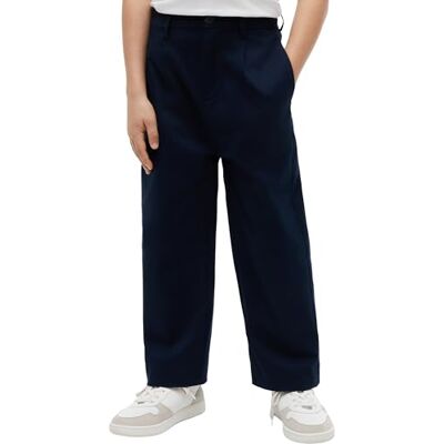Tommy Hilfiger Baggy Pleated Chino Pant Pantaloni, Blue (Dark Night Navy), 12 Anni Bambino Tommy Hilfiger Baggy Pleated Chino Pant Pantaloni, Blue (Dark Night Navy), 12 Anni Bambino