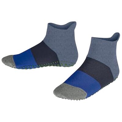 Falke Colour Block K Hp cotone con suola in gomma 1 paio, Calze da casa, Blu Blau Melange 6667, 31-34 Falke Colour Block K Hp cotone con suola in gomma 1 paio, Calze da casa, Blu Blau Melange 6667, 31-34