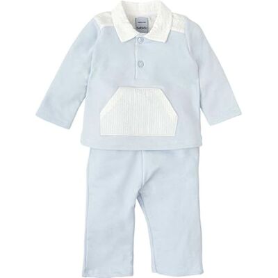 BABIDU Set da neonato tipo tuta con collo polo, morbido cotone al 100%, dettagli a canguro, tasca a canguro, chiusura con bottoni e pantaloni lunghi, ideale per primavera ed estate BABIDU Set da neonato tipo tuta con collo polo, morbido cotone al 100%, dettagli a canguro, tasca a canguro, chiusura con bottoni e pantaloni lunghi, ideale per primavera ed estate
