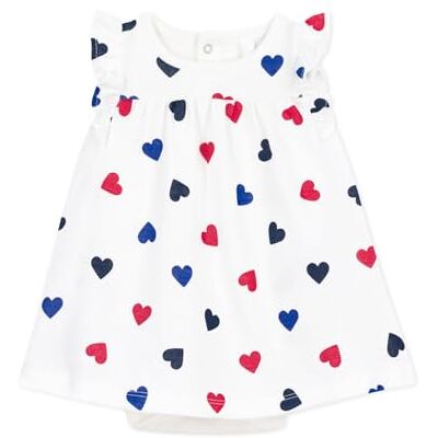 Petit Bateau A0ch1, Abito Senza Maniche E Body Bimba 0-24, Bianco/Multicolore, 0 Mesi Petit Bateau A0ch1, Abito Senza Maniche E Body Bimba 0-24, Bianco/Multicolore, 0 Mesi