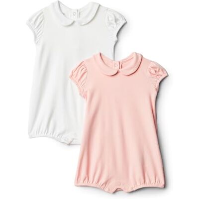 Amazon Essentials x Sofia Grainge Bimba 0-24 Tutina a Maniche Corte in Cotone con Colletto Peter Pan, confezione da 2, Bianco/Rosa Chiaro 24 mesi Amazon Essentials x Sofia Grainge Bimba 0-24 Tutina a Maniche Corte in Cotone con Colletto Peter Pan, confezione da 2, Bianco/Rosa Chiaro 24 mesi