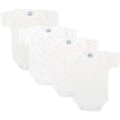 BABIDU Set 4 Body Neonato Manica Corta – 100% Cotone, Morbidi e Traspiranti – Body Unisex Bambino e Bambina, Ideale per l'Uso Quotidiano, Made in Europe BABIDU Set 4 Body Neonato Manica Corta – 100% Cotone, Morbidi e Traspiranti – Body Unisex Bambino e Bambina, Ideale per l'Uso Quotidiano, Made in Europe
